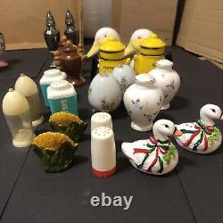 Vintage Salt & Pepper Shakers Lot Of 24 Plus 3 Single Shakes RARE New & Old