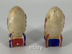 Vintage Salt and Pepper Shakers Chalk Ware BOMBS Victory WWII RARE Morse Code