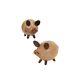 Vintage Scandinavian Salt and Pepper Shaker Teak Wood Pigs