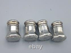 Vintage Set 4 Solid Sterling Silver Cartier Salt / Pepper Shakers
