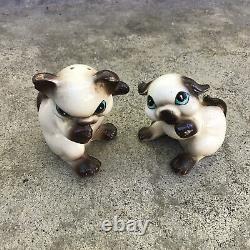 Vintage Siamese Cats Salt and Pepper Shakers Set Made in Japan Ceramic