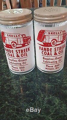 Vintage Skelly Gas Coal and Oil Salt And Pepper Shakers