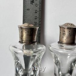 Vintage Steuben Glass Sterling Silver Salt Pepper Shakers Arthur Douglas Pair