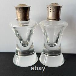 Vintage Steuben Glass Sterling Silver Salt and Pepper Shakers Arthur Douglas