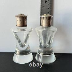 Vintage Steuben Glass Sterling Silver Salt and Pepper Shakers Arthur Douglas