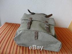 Vintage Swiss Army Military Backpack Rucksack 1956 CH Canvas Salt & Pepper RAR