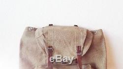 Vintage Swiss Army Military Backpack Rucksack 1957 CH Canvas Salt & Pepper 57