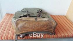 Vintage Swiss Army Military Backpack Rucksack 1957 CH Canvas Salt & Pepper 57