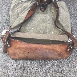 Vintage Swiss Army Military Backpack Rucksack 1960s Canvas Salt & Pepper Bag