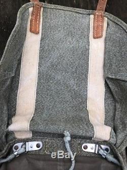 Vintage Swiss Army Military Backpack Rucksack 1960s Canvas Salt & Pepper Bag Lot