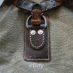 Vintage Swiss Army Military Leather Salt & Pepper Rucksack Backpack 60s