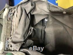Vintage Swiss Army Military Salt & Pepper Leather Backpack Rucksack