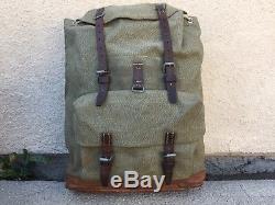 Vintage Swiss Army Rucksack 1958 Salt and Pepper with Italian Leather
