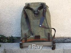 Vintage Swiss Army Rucksack 1958 Salt and Pepper with Italian Leather