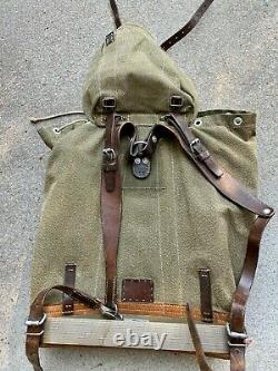 Vintage Swiss Army Salt Pepper Military Backpack Rucksack