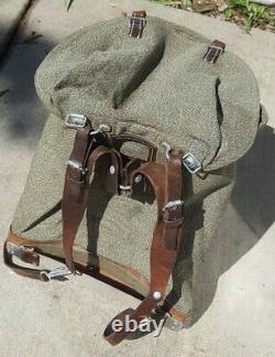 Vintage Swiss Military Rucksack Backpack Salt & Pepper 1959