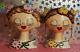 Vintage TILSO S&P Boy and Girl with Red Heart Lips, Earings, Closed Eyes