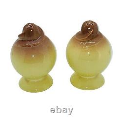 Vintage Taylor Smith Taylor Luray Pastels Style Salt Shaker Yellow Brown Set