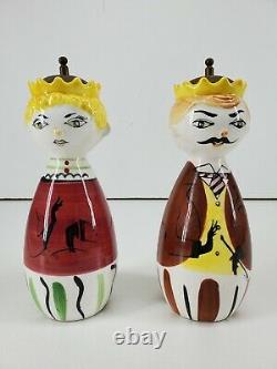 Vintage Tilso Japan King and Queen Salt and Pepper Shakers 7 Tall Porcelain