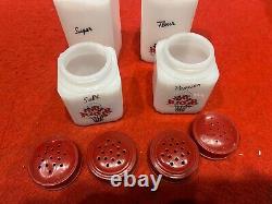 Vintage Tipp Salt, Pepper, Sugar And Flour Shakers