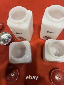 Vintage Tipp Salt, Pepper, Sugar And Flour Shakers