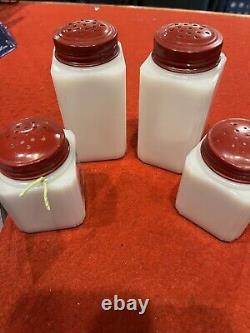 Vintage Tipp Salt, Pepper, Sugar And Flour Shakers