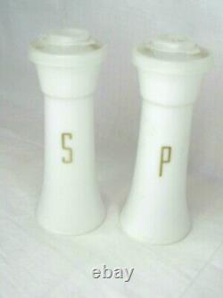 Vintage Tupperware Salt & Pepper Shakers Hourglass Set 6 Large White Gold NOS