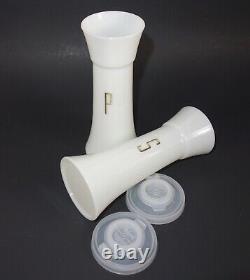Vintage Tupperware Salt and Pepper Shakers Hourglass 6 Tall Large White 718 NOS