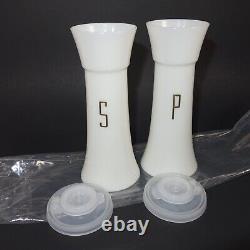 Vintage Tupperware Salt and Pepper Shakers Hourglass 6 Tall Large White 718 NOS
