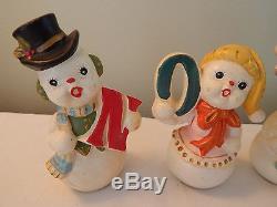Vintage Ucagco Japan NOEL Snowman Salt & Pepper Shakers Christmas