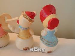 Vintage Ucagco Japan NOEL Snowman Salt & Pepper Shakers Christmas