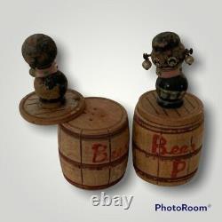 Vintage Wooden Beer Barrels Americana Salt & Pepper Shakers