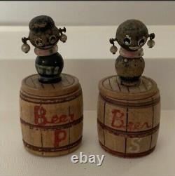 Vintage Wooden Beer Barrels Americana Salt & Pepper Shakers