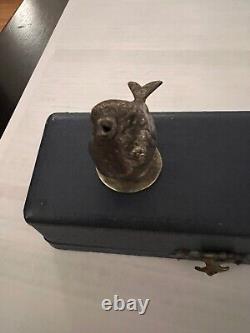 Vintage antique bird Silver Hallmarked Salt And Pepper Shakers With Box