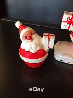 Vtg Holt Howard Santa triple candle holder + salt & pepper shakers