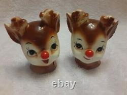 Vtg. /Lefton/Rudolph The Red Nosed Reindeer/Salt&Pepper Shakers/Exc. Cond