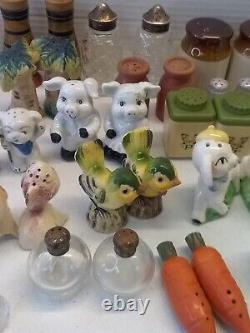 Vtg Lot Of Mini Salt/pepper Shakers 24 Matching Pairs! Bird, Pig, Waterford Crysta
