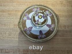 Vtg NIPPON Hand Painted Grape Motif Ceramic Condiment Set With Gold Trim On Tray