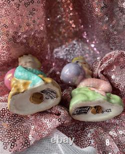 Vtg. NORCREST SHAKERS Figurine Baby MERMAID PASTEL Color HOLD BALLS JAPAN
