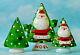 Vtg Napco Starry Eye Christmas Santa Candle Holder Salt & Pepper Set Holt Howard