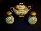 W. Guerin Limoges Hand Painted sugar bowl, salt and pepper shakers stunning