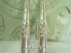 WWII Shell Trench Art Silver Dragon with Silver Dollar Coin Salt & Pepper Shakers