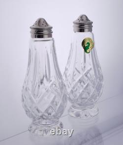 Waterford Crystal ARAGLIN Salt & Pepper Shaker Set EXCELLENT