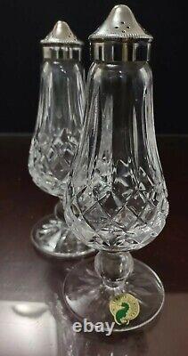 Waterford Crystal LISMORE Footed Salt and Pepper Shakers 6 tall Box