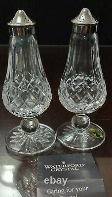 Waterford Crystal LISMORE Footed Salt and Pepper Shakers 6 tall Box