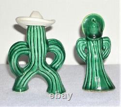 Western Cowboy Cactus People Anthropomorphic Salt & Pepper Shakers Figurines