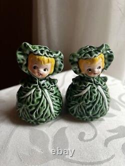 Wow Rare Lefton Cabbage Cuties Salt And Pepper Shaker Set (L2)