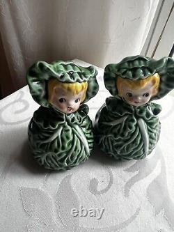 Wow Rare Lefton Cabbage Cuties Salt And Pepper Shaker Set (L2)