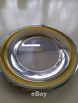 Zepter Stainless Steel 18/10 Chalices and Saucers with Gold Colored Rim